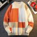 Men's Clothing Knit Sweater Long Sleeve Crewneck Pullover, Soft & Breathable Fall Casual Top, Loose Fit Ribbed Hem, Youthful Style For Autumn_viptrois.com