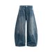 Men's Clothing Retro Washed Distressed Silhouette Scimitar Jeans Trendy Loose Banana Mopping Casual Long Trousers_viptrois.com