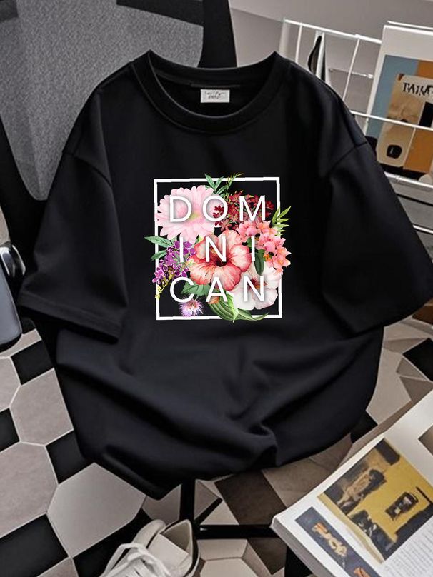 NEW LIMITED Flowers Of Dominican Republic Word, Dominican Pride T-Shirt S-3XL Graphic Slightly Streetwear Designer Clothes Top For Everyday Wear_viptrois.com