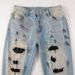 Loom Cross-Border Ripped Cat Whiskers Hot Drilled Graffiti Jeans Men's Slim Fit Retro Small Foot Pants_viptrois.com
