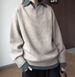 Collar Knit Sweater For Men And Women, Fashionable And Slimming, Casual Design, Long Sleeved_viptrois.com
