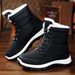 Polyurethane Plus Size Women's High Top Warm Cotton Shoes Cold-Proof Snow Comfortable Long Boots_viptrois.com