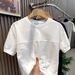 Summer New Men's Short Sleeve T-Shirt round Neck Patchwork Solid Color High-End Stylish Retro Trendy Top for Men_viptrois.com