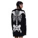 Gothic Punk Distressed Knit Sweater With Skeleton Print - Y2K Grunge Unisex Oversized Pullover For Men & Women_viptrois.com