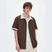 Men's Striped Faux Two Piece Short Sleeve Shirt Casual Versatile Loose Fitting Stylish Sophisticated Summer Everyday Commuting_viptrois.com