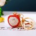 Bag Charm Diamond Studded Cute Fruit Strawberry Car Keychain Metal Cute Men And Women Couple Bag Pendant Key Chain Ring Gift_viptrois.com