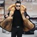 Men's Clothing Cross Border Winter Faux Fox Fur Imitation Fur Coat Mid Length Coat Large Size Men's Clothing_viptrois.com