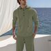 Men's Linen Hooded Button-Up Shirt & Long Pants Casual Lounge Set – Breathable Two-Piece Outfit For Spring & Autumn_viptrois.com