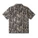 Men's Clothing Street Fashion Casual Cardigan Snake Print Summer Short Sleeved Lapel Shirt_viptrois.com