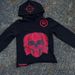 Street Style European Heavy Craft Korean Version Loose Lazy Skull Print Front And Back Casual Sweatshirt Top_viptrois.com