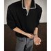 Wheat Pattern Lapel Polo Shirt Long Sleeved T Shirt Men And Women Autumn And Winter Clean Fit Loose Casual Tops_viptrois.com