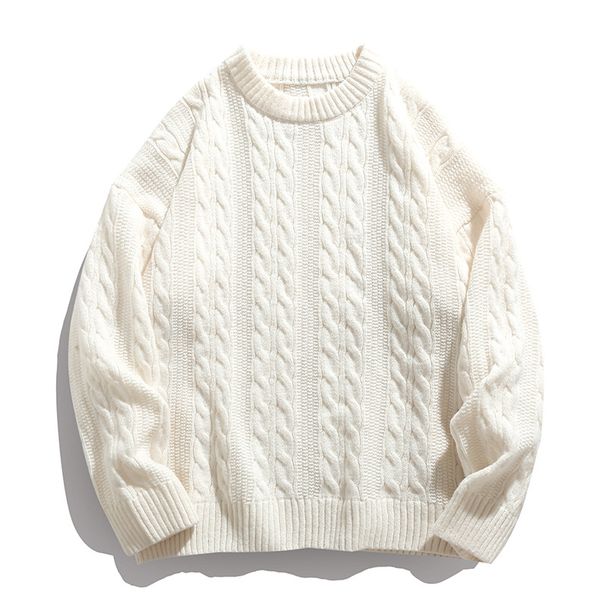 Nordmann Textured Cable Knit Crew Neck Sweater For Men, Autumn And Winter Thick Pullover Knitwear, Basic Versatile Jacket_viptrois.com
