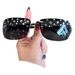 Internet Celebrity Same Style Diamond Sunglasses Retro Millennial Style Hot Girl High End Sense Ins Plain Sunglasses Anti Ultraviolet_viptrois.com