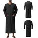 Men's Clothing New Men's Loose Stand Up Collar Long Sleeved Robe_viptrois.com