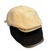 Korean Style Corduroy Forward Cap For Women, Spring And Autumn Versatile Reversible Beret, Large Head Circumference,_viptrois.com