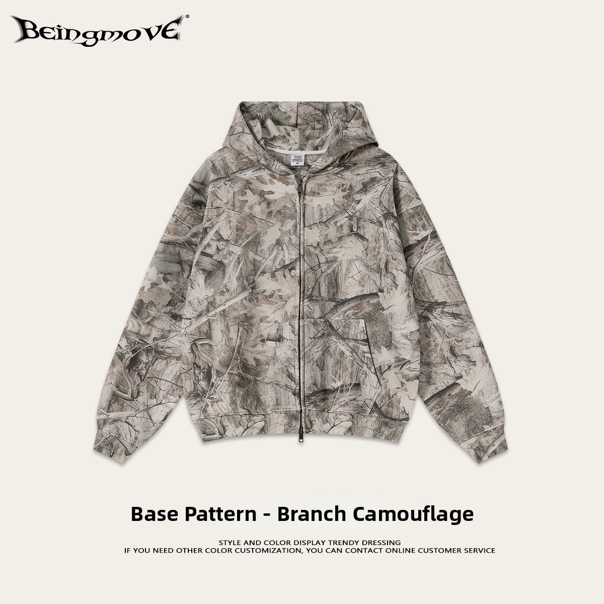 Men's Street Style Chic Winter Camouflage 3D Print Hoodie Zip up Sweatshirt Trendy European And American Design_viptrois.com