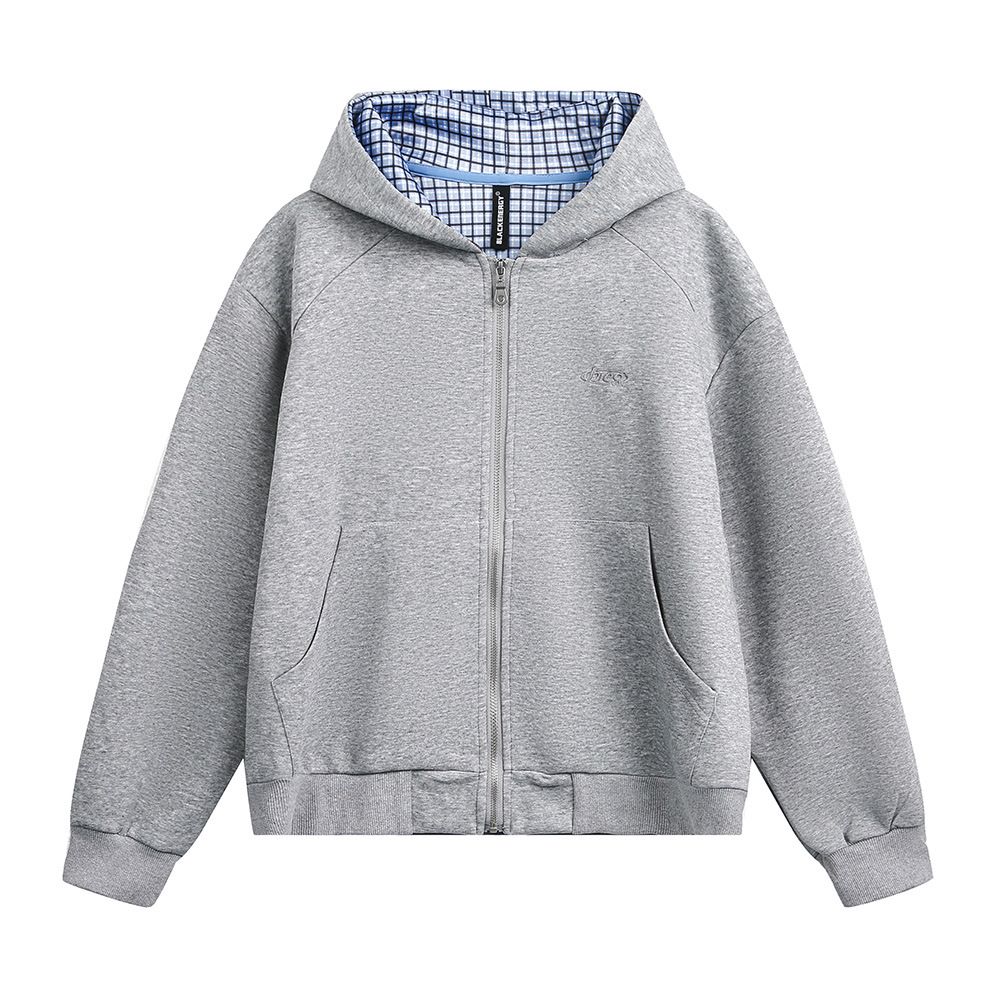 American Style Solid Color Hooded Cardigan Sweatshirt Men's Spring Autumn Loose Trendy Street Casual Long Sleeve Hoodie_viptrois.com