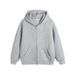 Autumn solid color loose silhouette zipper cardigan trendy hooded layered sweatshirt men's hoodie trendy_viptrois.com