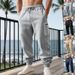 Men's Clothing Men's Workwear Jogger Pants - Heavyweight Straight-Leg Casual Trousers With Tapered Cuffs_viptrois.com