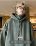Hoodie, Thick Coat, Pure Black Pile Collar, Assault Hoodie For Men_viptrois.com