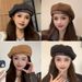 Blogger Recommed Thickened Brushed Solid Color Letter Beret For Women, Youthful And Artistic Octagonal Painter Hat_viptrois.com