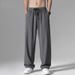 Men's Clothing Ice Silk Casual Pants Men's Straight Loose Summer Thin Drape Wide Leg Quick Drying Sports Trousers_viptrois.com