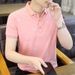 Summer New Men's Lead Short-sleeved T-shirt New Youth High-end Summer Lapel Polo Shirt With Collar Top Trendy_viptrois.com