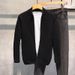 Men's Clothing Autumn New Knitted Cardigan Fashion Trend Pure Color Simple High End Versatile Lazy Style Handsome Tops For Men_viptrois.com