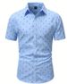 Men's Clothing Men's Digital Printing Thin Shirt Men, Slim Button Daily Casual Short Sleeved Men's Shirt_viptrois.com
