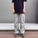 2024 New American Style Casual Cargo Functional Loose Straight Ski Wide Leg Paratrooper Pants Trendy Brand_viptrois.com