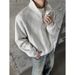 Heavy Splicing Semi-zipper Stand-up Neck Sweater Men's Autumn Trendy Brand Design Top Loose Casual Ruffian Handsome Sweater Men_viptrois.com