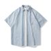 Men's Clothing Linen Thin Short Sleeved Shirt Japanese Simple Retro Loose Casual Shirt_viptrois.com
