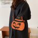 Fun Halloween Pumpkin Crossbody Bag For Women - Stylish PU Shoulder Purse With Zipper Closure, Perfect For Daily Use & Costume Parties_viptrois.com
