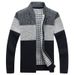 Men's Fleece Zip-Up Sweater With V-Neck - Warm Winter Pullover For Casual & Outdoor Wear (Available In Grey, Red, Blue-Grey, Sizes M-4xl)_viptrois.com