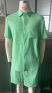 Men's Clothing Summer New Casual Fashion Jacquard Short Sleeved Shirt Shorts Suit_viptrois.com
