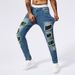 Men's Clothing Men's Ripped Jeans, Patch Men's Hip Hop Street Trend Youth Denim Trousers Tik Tok Cross Border Jeans_viptrois.com