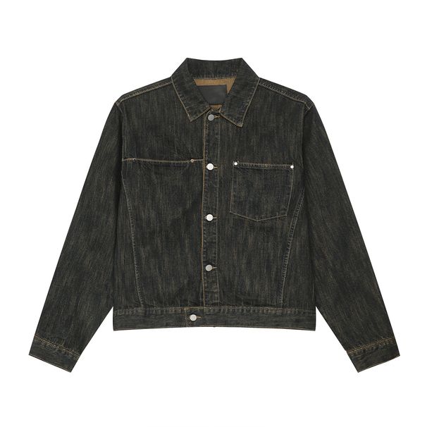 Nordmann MTLCLOTHES Men's Clothing| Spring New Simple Mingji Line Design Turn-Down Collar Vintage Yellow Denim Suit_viptrois.com