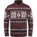 Men’s Slim-Fit Knit Sweater | Vintage-Inspired Half-Zip Pullover | Winter Casual Textured Jumper (Solid Colors)_viptrois.com