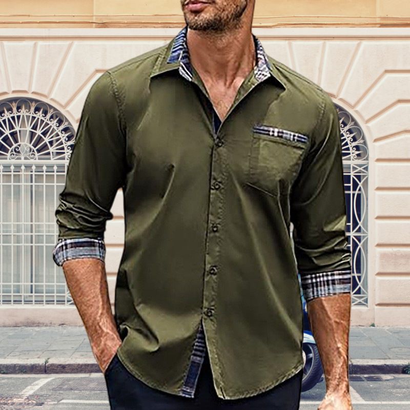 Men's Clothing Men's Shirt Pure Cotton Long Sleeve Spring And Autumn New Plaid Shirt Men's Clothing Hot Item_viptrois.com