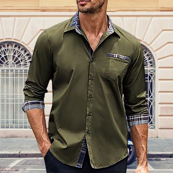 Men's Clothing Men's Shirt Pure Cotton Long Sleeve Spring And Autumn New Plaid Shirt Men's Clothing Hot Item_viptrois.com