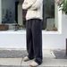 Men's Clothing Woolen Thickened Old Money Style Drape Wide Trousers Soft Glutinous Knitted Straight Cleanfit Trousers_viptrois.com
