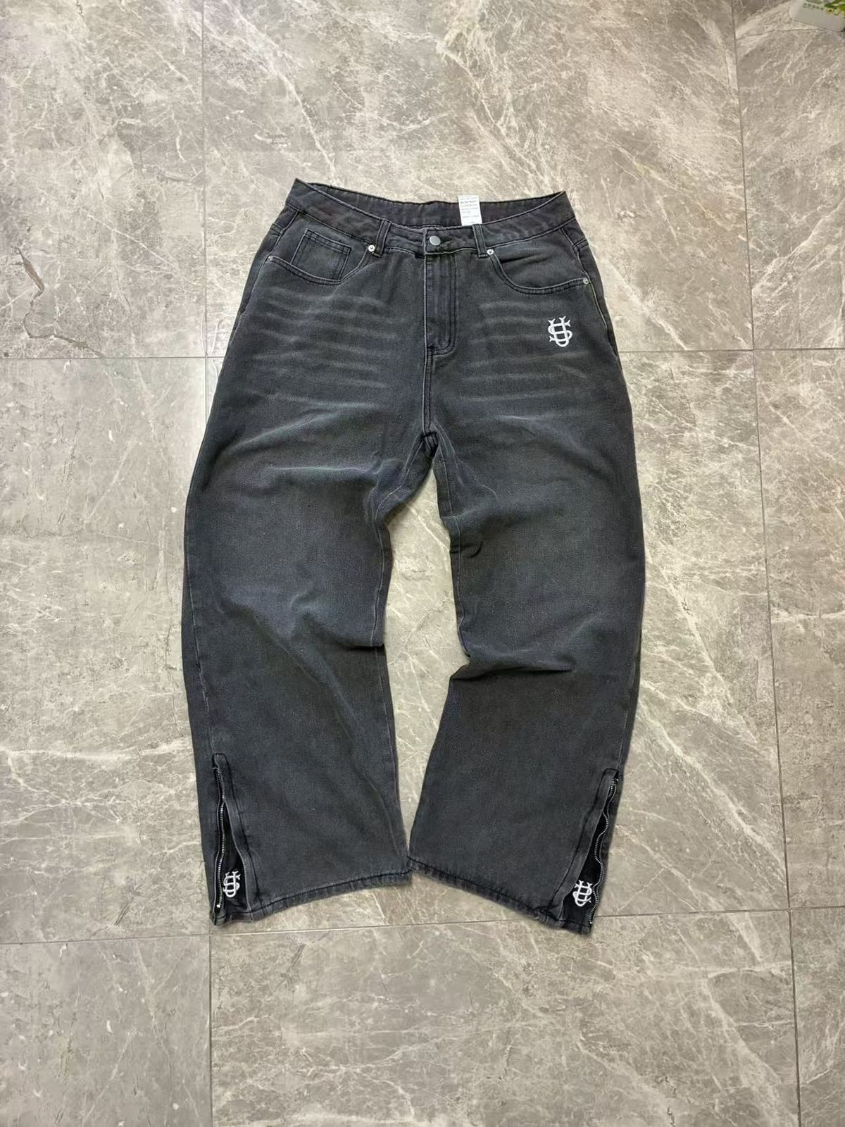 Men's Clothing 25th Autumn European And American Men's Retro Washed Embroidered Straight Jeans_viptrois.com