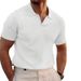 Men's Clothing New T Shirt Men's Heavy Waffle Oversize Solid Color Casual Short Sleeve_viptrois.com