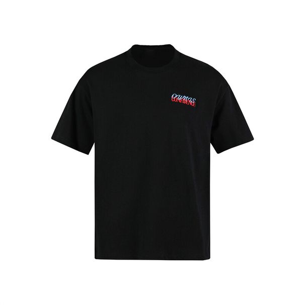 Men's Casual T-Shirt With Letter Embroidery, Round Neck, Short Sleeve, 300GSM Cotton, Loose Fit, Plain Color_viptrois.com