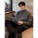 Half Turtleneck Men's Autumn And Winter Trendy Brand High-End Thick Knitted Sweater Lazy Style Slim Fit Inner Layer Base_viptrois.com