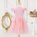 Kids’ Clothing Girls Princess Dress Summer New Style Girls Flying Sleeves Trough Waist A Row Of Flowers Mesh Dress_viptrois.com