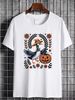 Boho Floral Silly Goose Fall Halloween Pumpkin Patch T-Shirt Comfortable Unisex Top For Everyday Wear Female Stylish Print Round Neck Short Sleeve Soft Summer Designer Clothes Streetwear Women Top Graphic Tees T-Shirt For Women Casual Slightly_viptrois.com