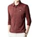 Nordmann New Men's Polo With Turn-down Collar, Long Sleeve T-shirt, Autumn Business Casual Fashion Versatile Base Shirt_viptrois.com