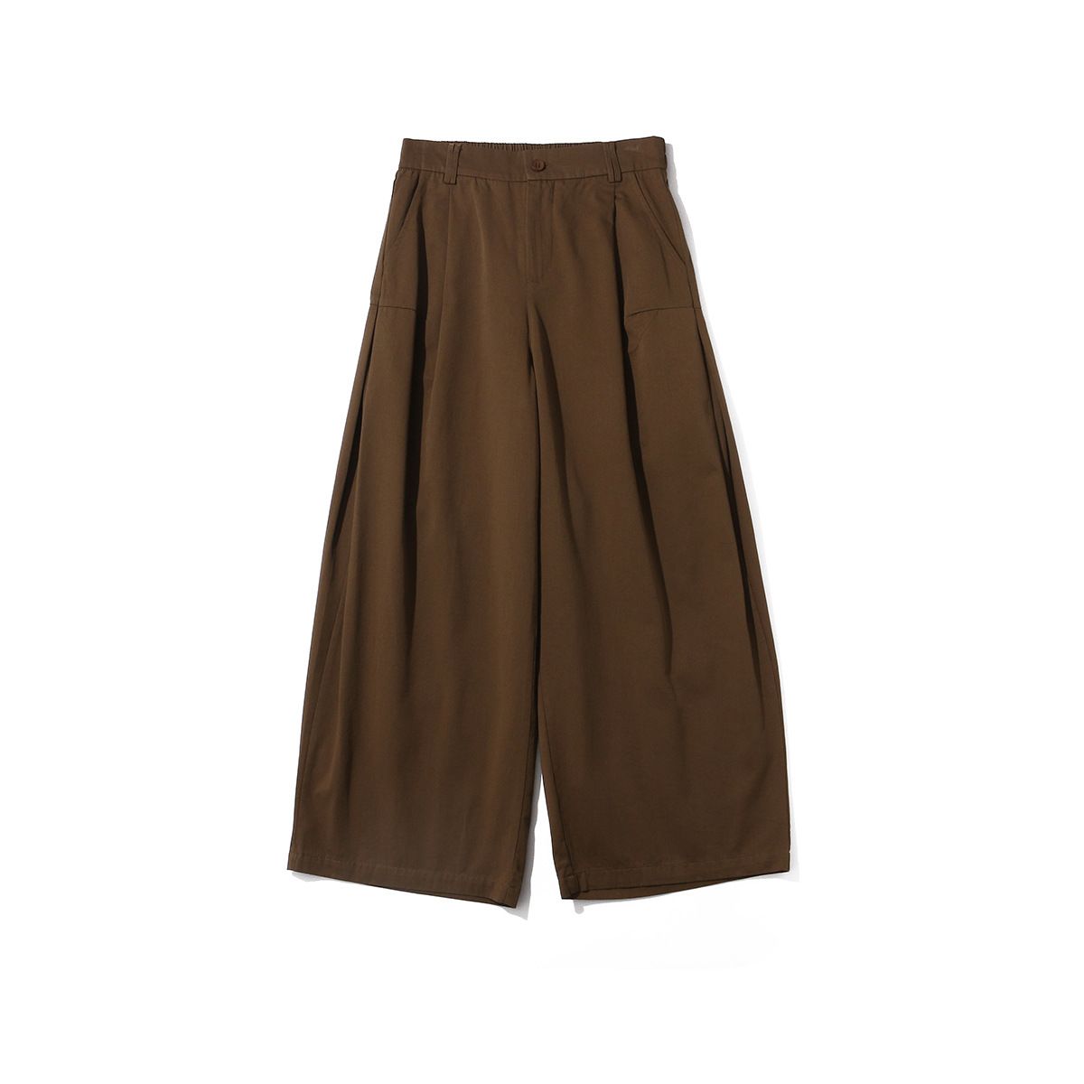 Men's Clothing Men's High Waist Wide Leg Trousers - Retro Loose Fit Straight Pants For Casual & Office Wear (Black, Brown)_viptrois.com