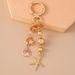 New Creative Moon Star Starfish Keychain Fashion Key Pearl Beaded Love Key Ring Backpack Pendant_viptrois.com
